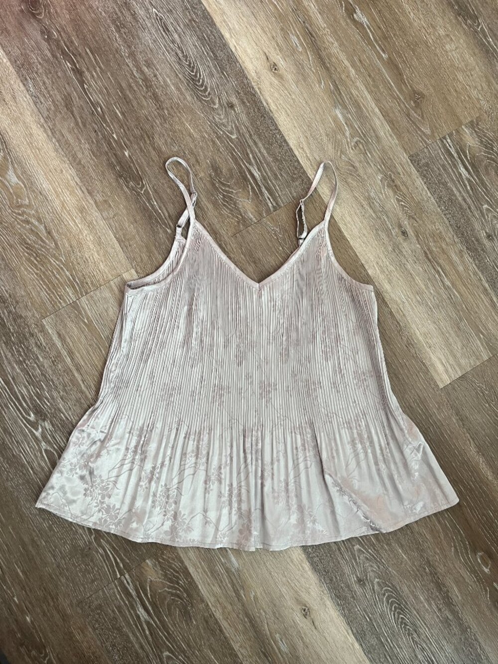 Vintage Silver Shine Floral Embossed Cami